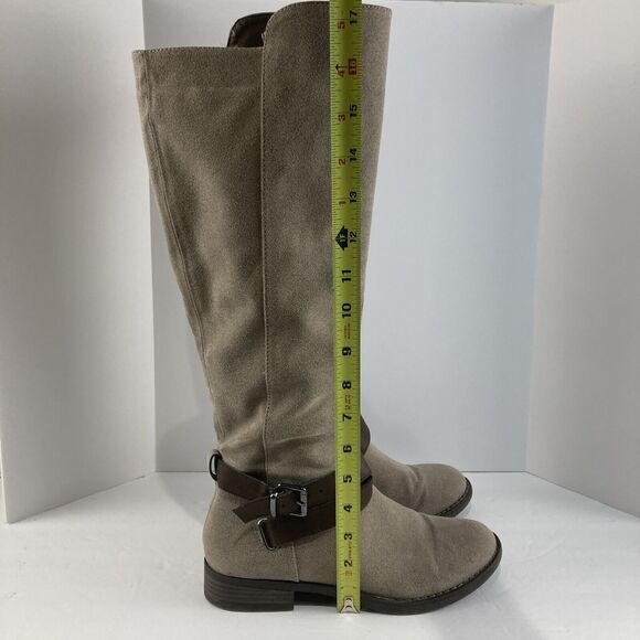 Limelight Hailey Riding Taupe Buckle Boots Sz 7 Knee High Festival Fashion - Picture 7 of 14